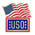 USO American Flag Lapel Pin